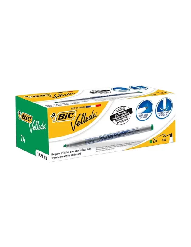 boite de 24 marqueurs 1721 bic pointe ogive vert 841839