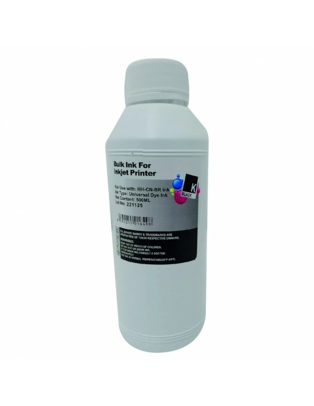 bouteille d encre adaptable universelle white label 500 ml noir uni 500 b