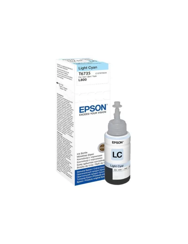 bouteille d encre original epson t6735 pour l800l850l1800 70ml cyan clair