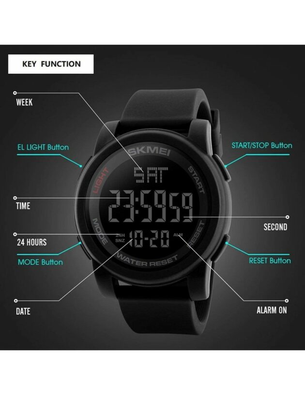 montre connectee skmei 1257 pour homme noir tunisie 2