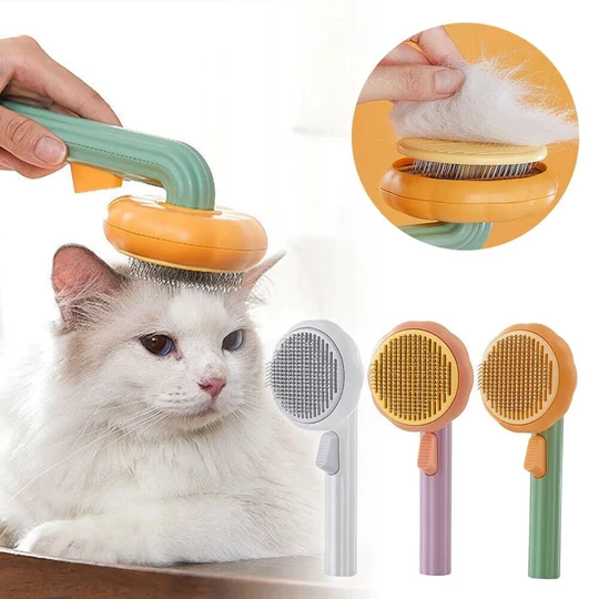 Brosse chat en citrouille peigne pour le toilettage des animaux de compagnie limine les sous